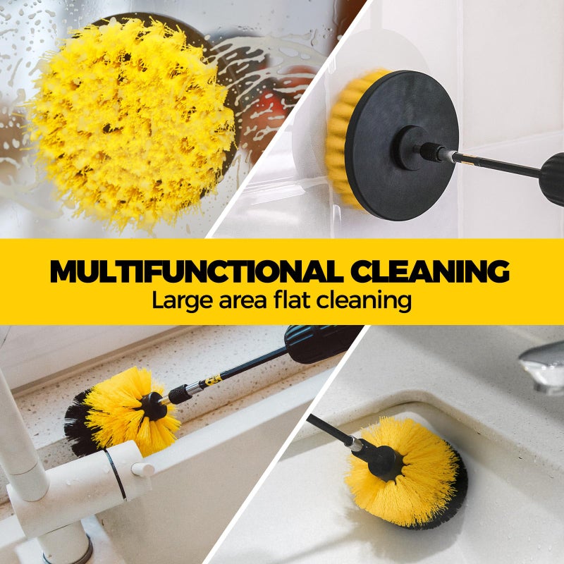 Holikme 6Pack Drill Brush Power Scrubber Cleaning Brush Extended Long Attachment Set All Purpose Drill Scrub Brushes Kit for Grout  Floor  Tub  Shower  Tile  Bathroom Scrub Brush Green - Image 2
